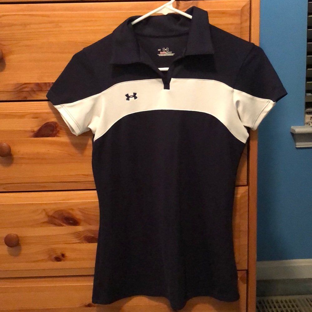 Under Armour heat gear navy blue polo